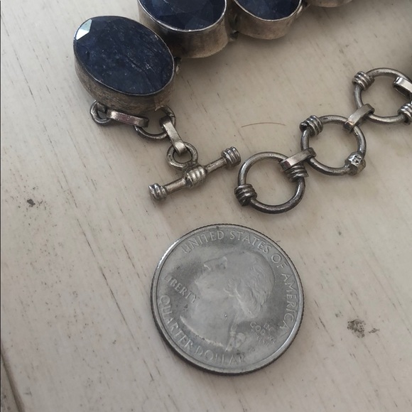 🟡 VINTAGE STERLING/STONE BRACELET - Picture 6 of 8